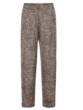 Karmamia Garcia Leopard Print Wide Leg Pants Petit Leo Satin Size S